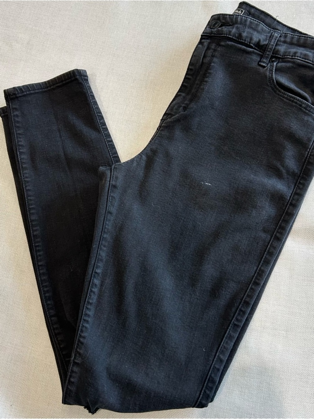 Abercrombie & Fitch Black High Rise Distressed Super Skinny Jeans